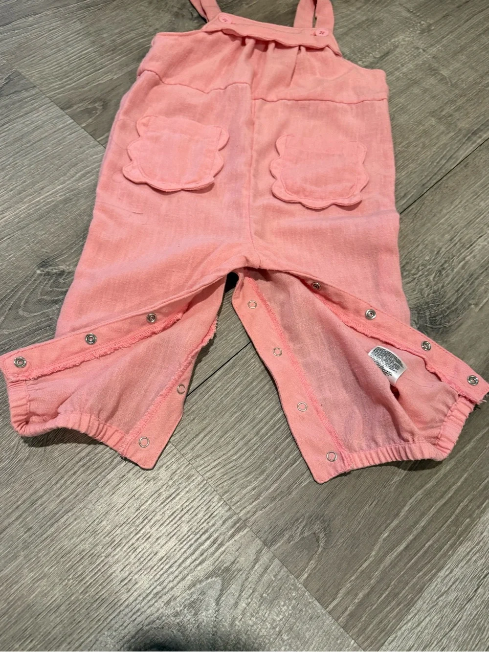 Old Navy Pink Toddler Overalls with Scallop Pockets 12-18mo